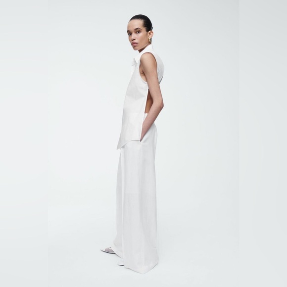 COS Open Back Sleeveless Button Down Top - sz XS/S - Picture 1 of 8